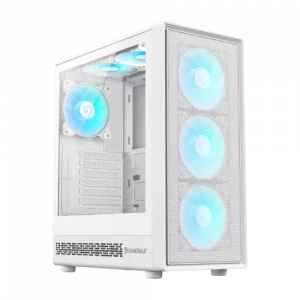 Boîtier PC Gaming GameMax Storm 2A WH | Moyen Tour ATX | Blanc | USB-C Haute Vitesse | Flux d'Air Optimisé