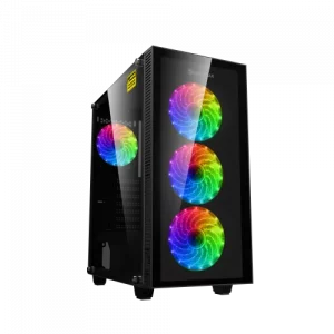 Boîtier PC Gaming GameMax Draco XD | Moyen Tour ATX | Noir | Façade en Verre Trempé | Flux d'Air Optimisé