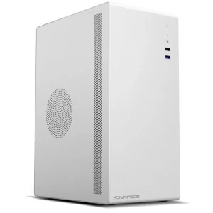 Boîtier PC Advance Optima Métal | Mini Tour Micro-ATX | Blanc | Design Épuré & Compact