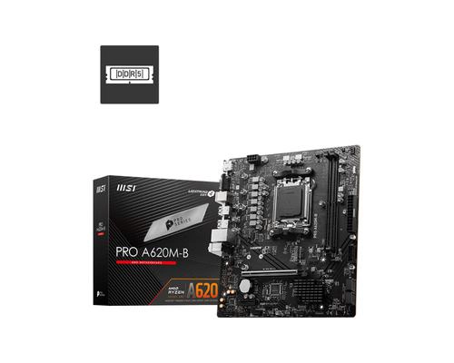 Carte Mère MSI PRO A620M-B | Socket AM5 | DDR5 | Micro-ATX | Support AMD Ryzen 7000/8000/9000 | HDMI & VGA | NVMe PCIe 4.0